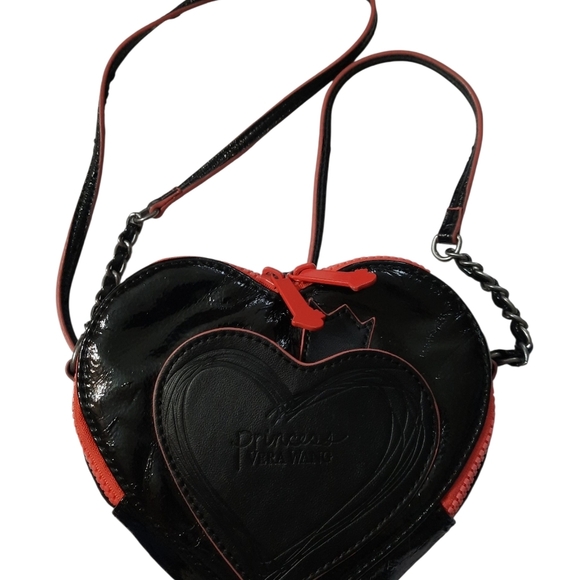 Vera Wang Princess Heart-Shaped Black and Pink Women's Bag - Picture 6 of 14